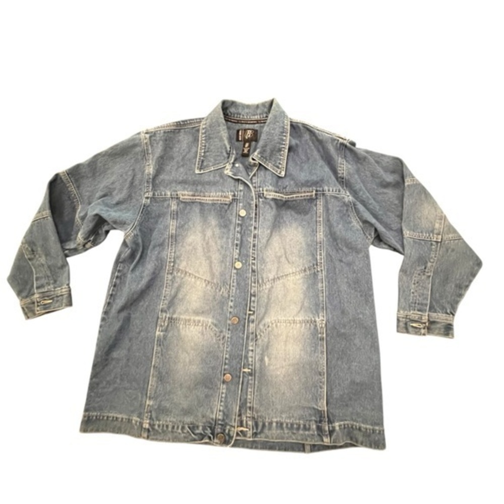 VTG Y2K Ruff Ryders DMX‎ Blue Oversized Hip Hop Western Denim Jacket XXL Chore
